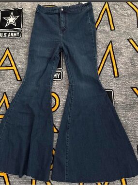 Dark Blue High-Waist Flared Women’s Jeans